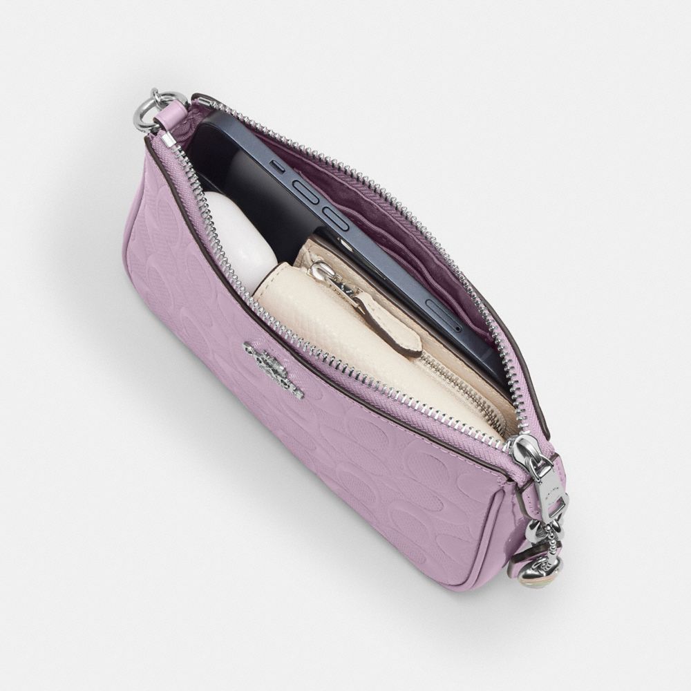 Coach Nolita 19 In Signature Leather With Heart Charm Silver