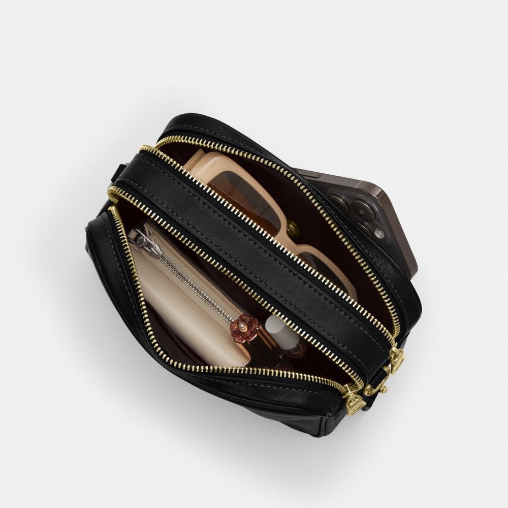 Coach Mini Carey Crossbody Bag Gold Black