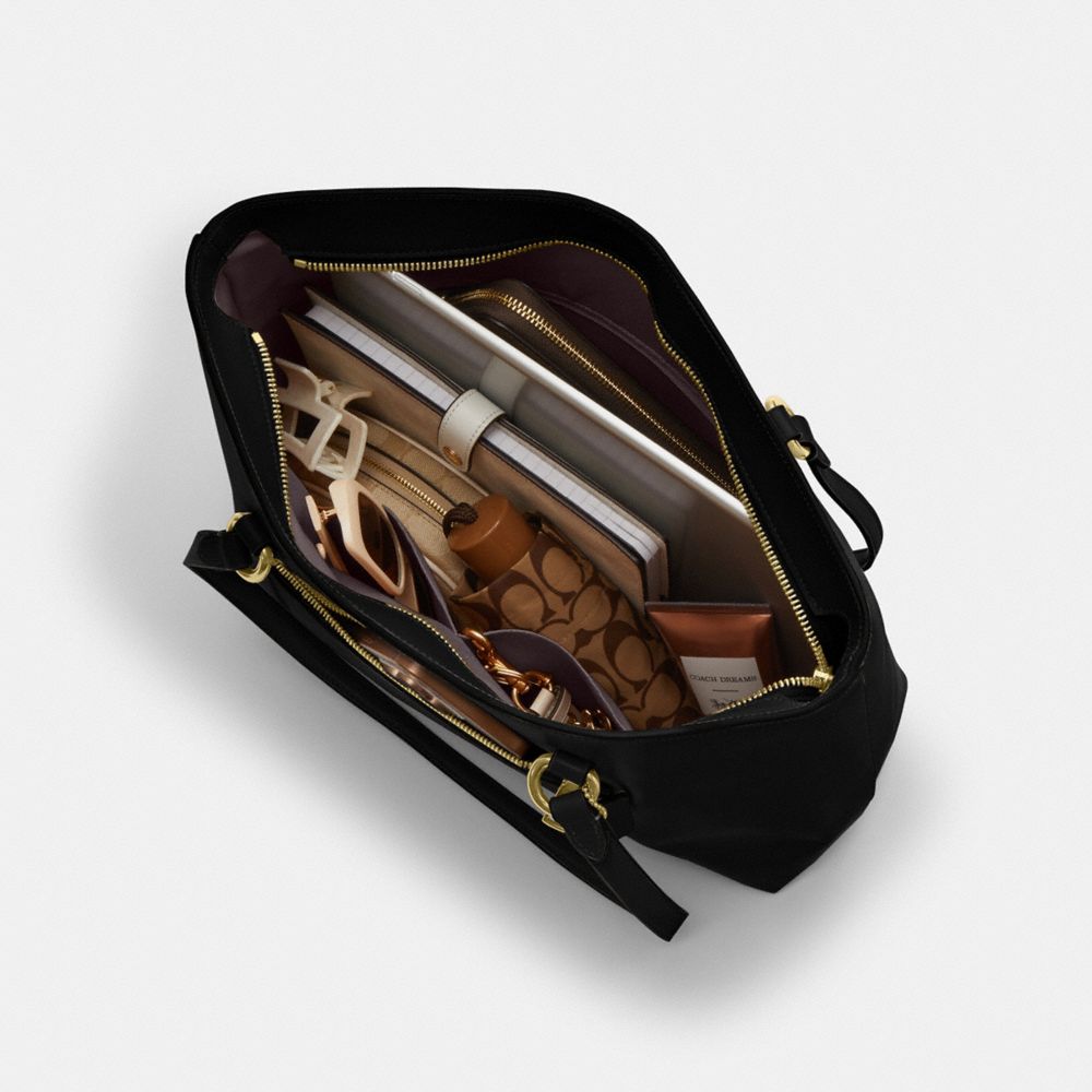 Coach Station Tote Bag Gold Black