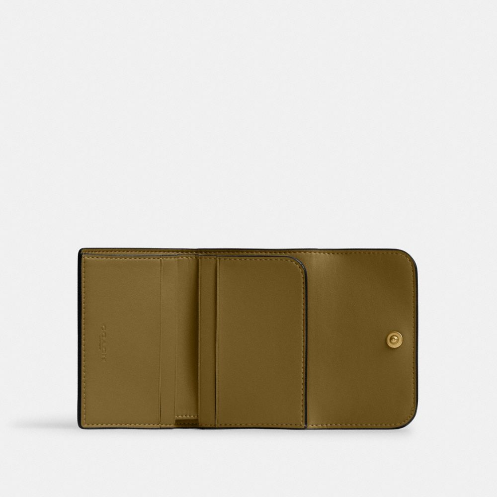 Coach Essential Card Holder Wallet Brass Muted Olive