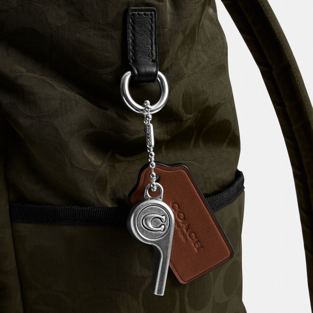 Coach Logan Backpack In Signature Nylon Dark Moss