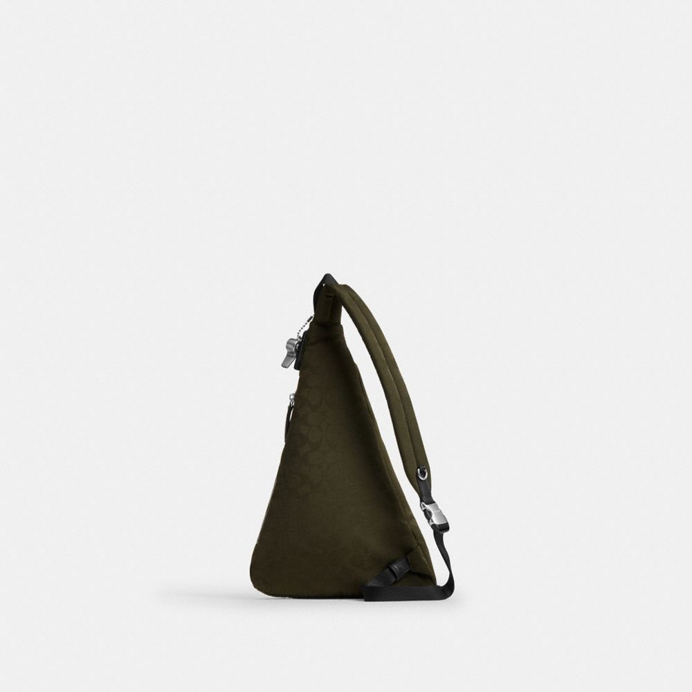Coach Lachlan Sling In Signature Nylon Dark Moss
