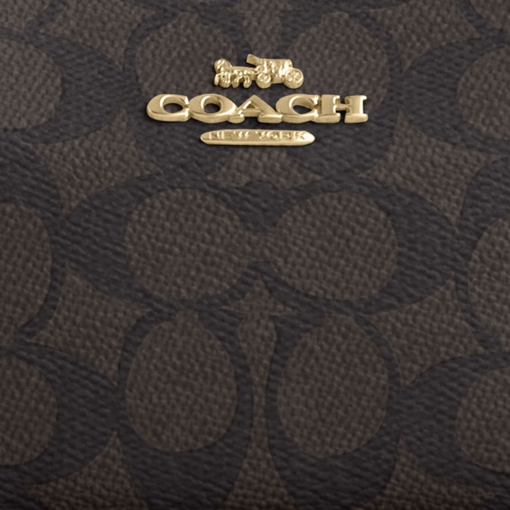 Coach Teri Mini Crossbody Bag In Signature Canvas Gold Walnut Black
