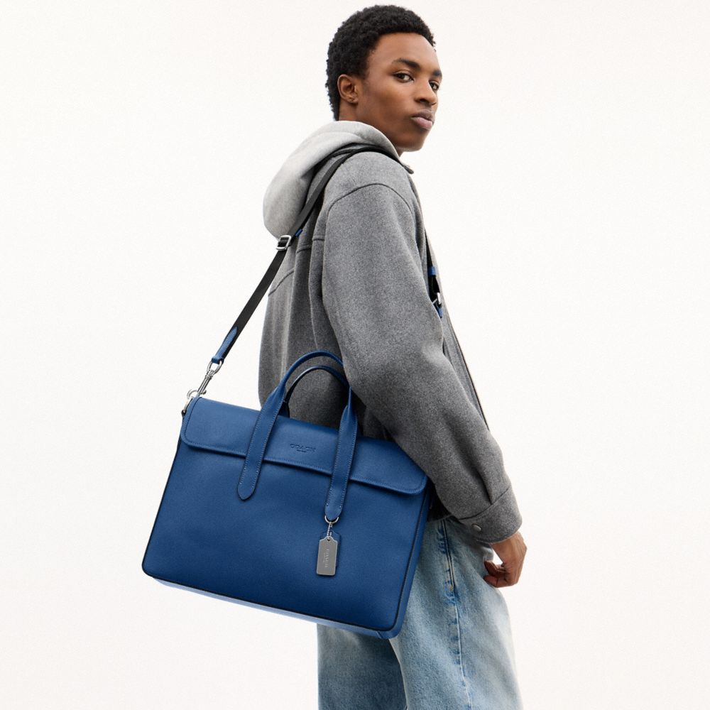 Coach Sullivan Portfolio Brief Silver True Blue