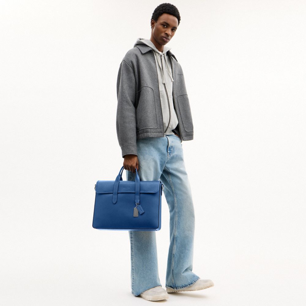Coach Sullivan Portfolio Brief Silver True Blue