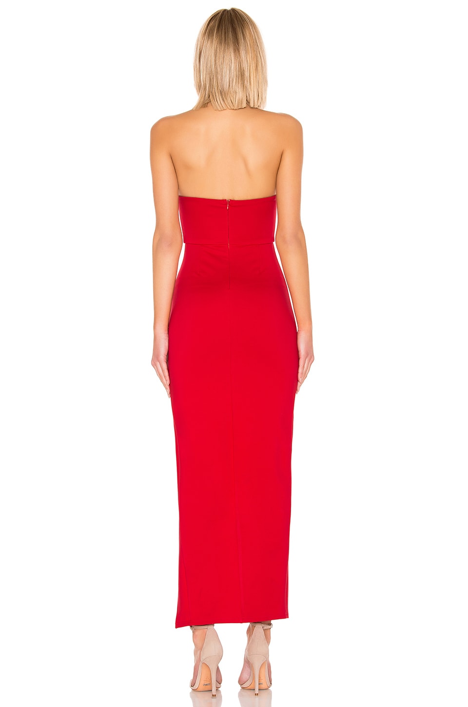superdown Ryleigh Strapless Maxi Dress in Red