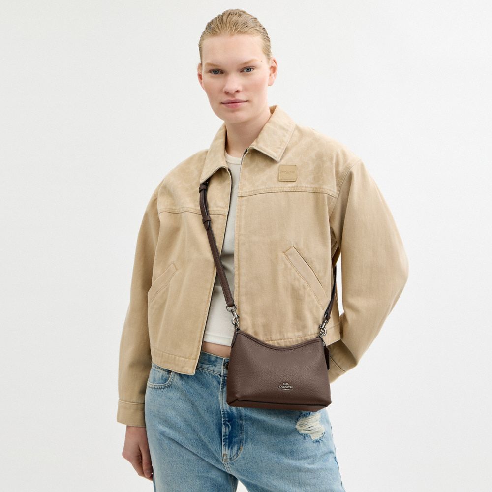 Coach Laurel Small Shoulder Bag Gunmetal Dark Stone