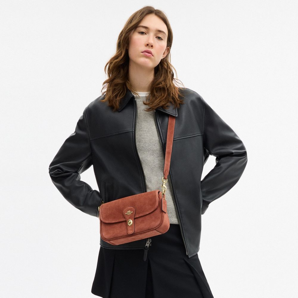 Coach Hadley Shoulder Bag Gold Clay