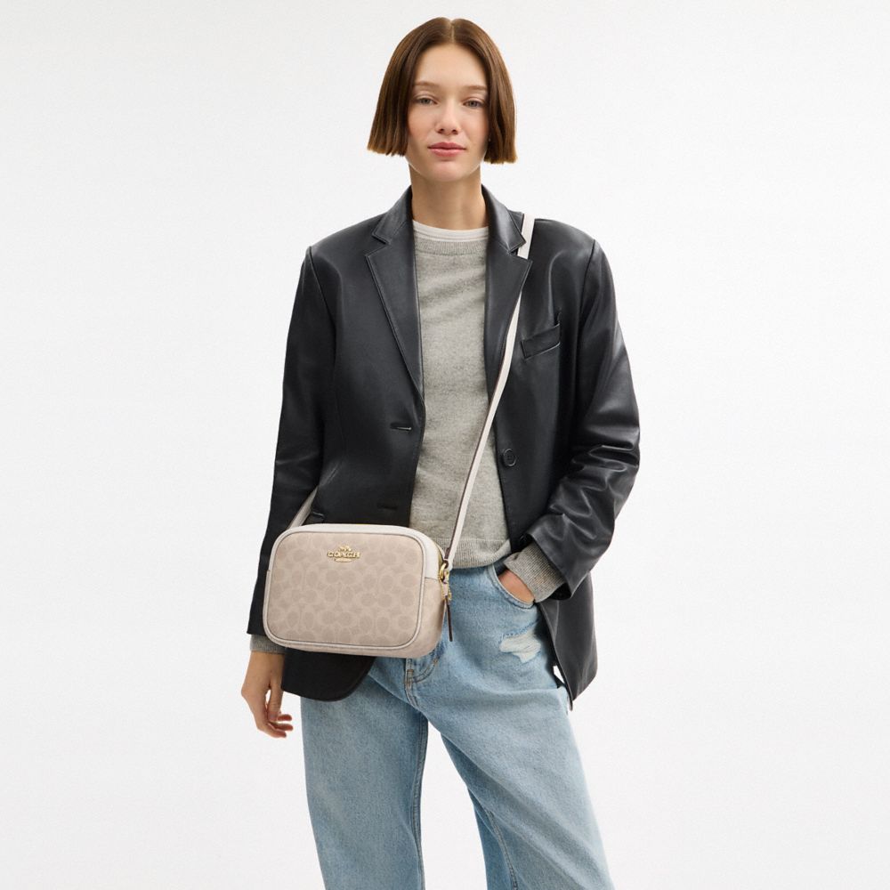 Coach Jamie Camera Bag In Signature Canvas Gold Sand Chalk