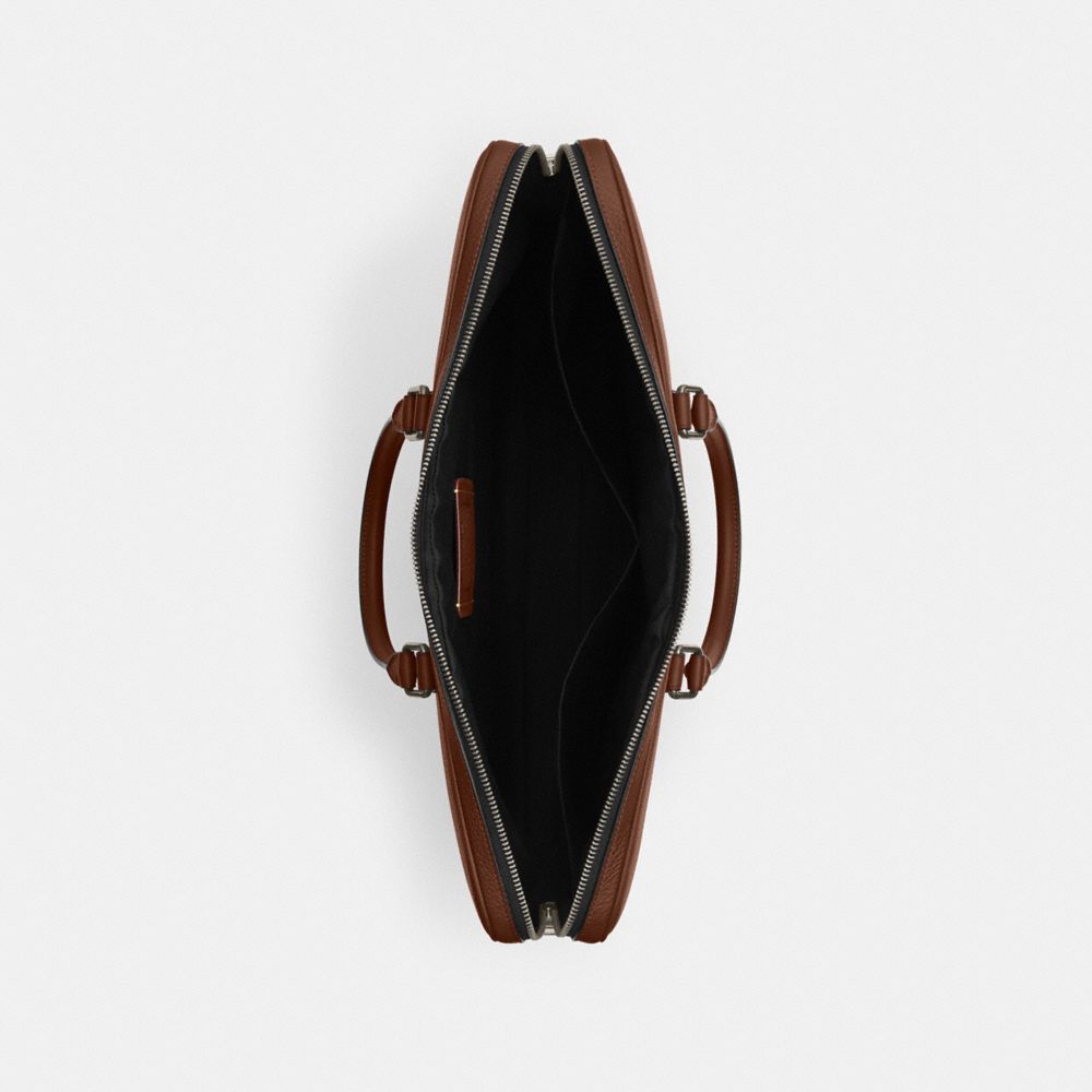 Coach Ethan Large Brief Gunmetal Saddle