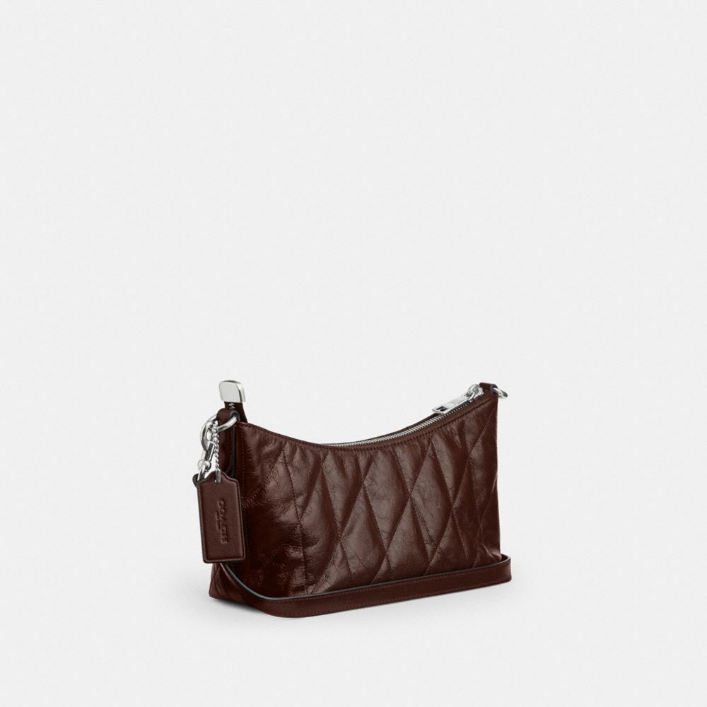 Coach Caitlin Shoulder Bag With Quilting Silver Maple
