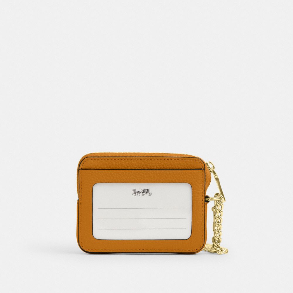 Coach Zip Card Case Gold Ochre