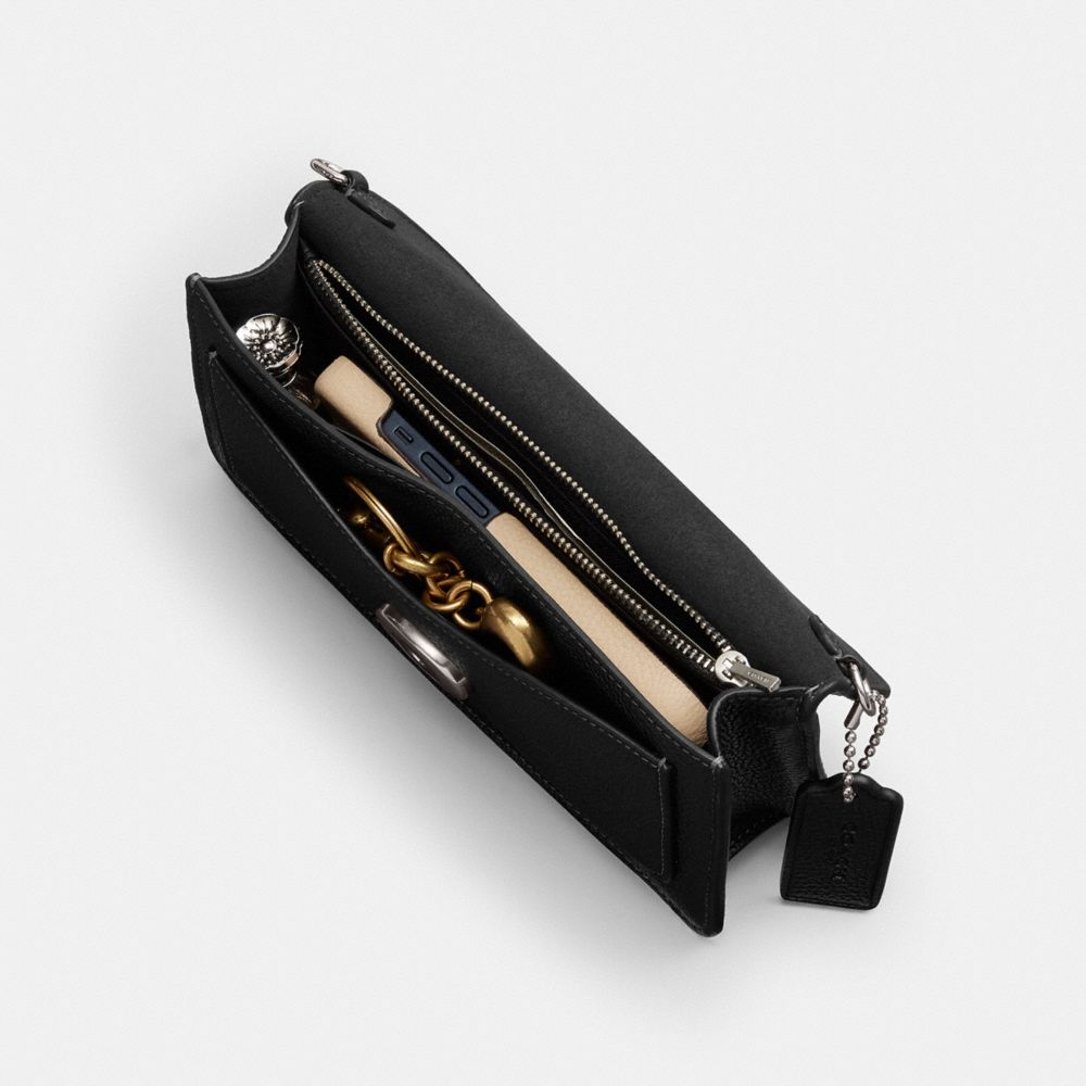 Coach Tabby Chain Clutch Silver Black