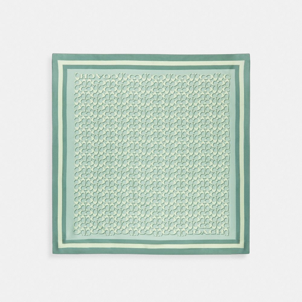Coach Signature Silk Square Scarf Mint
