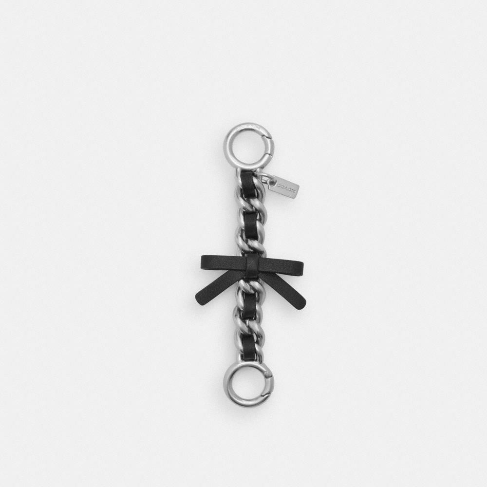 Coach Bow Strap Extender Silver Silver Black