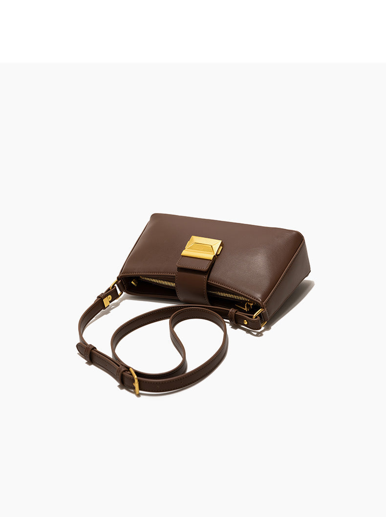 Felice - Ladies Baguette Bag Faux Leather | Dark Brown