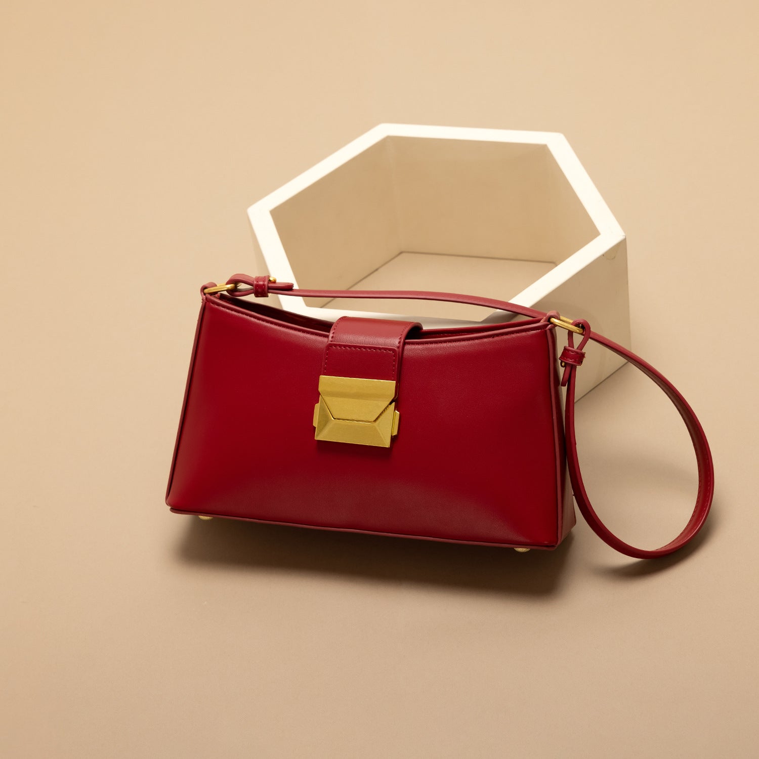 Felice - Ladies Baguette Bag Faux Leather | Dark Brown