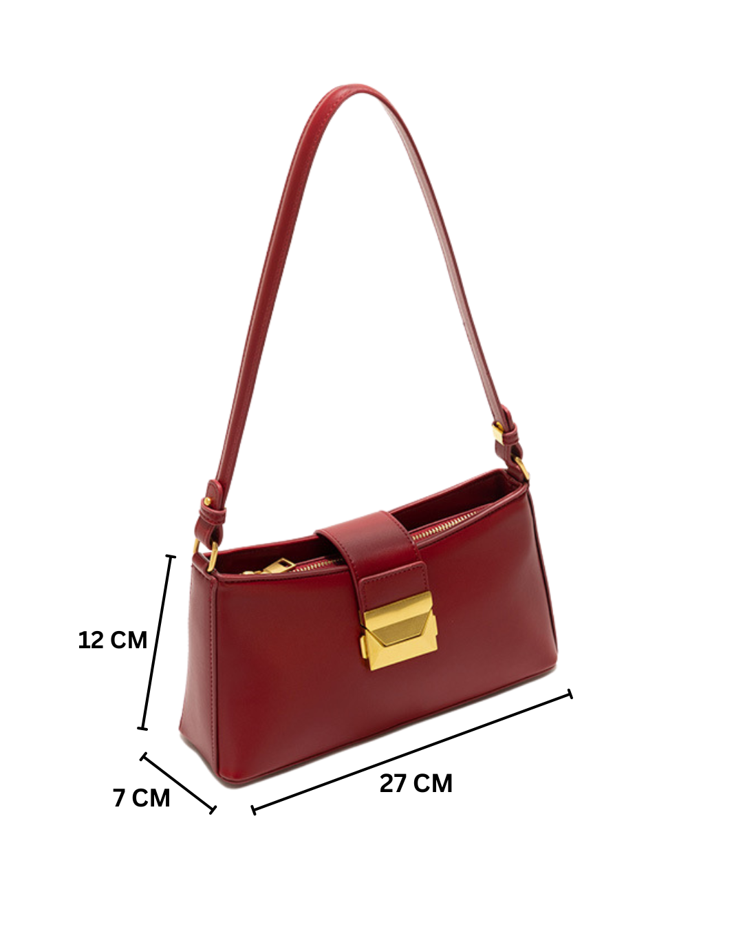 Felice - Ladies Baguette Bag Faux Leather | Dark Brown