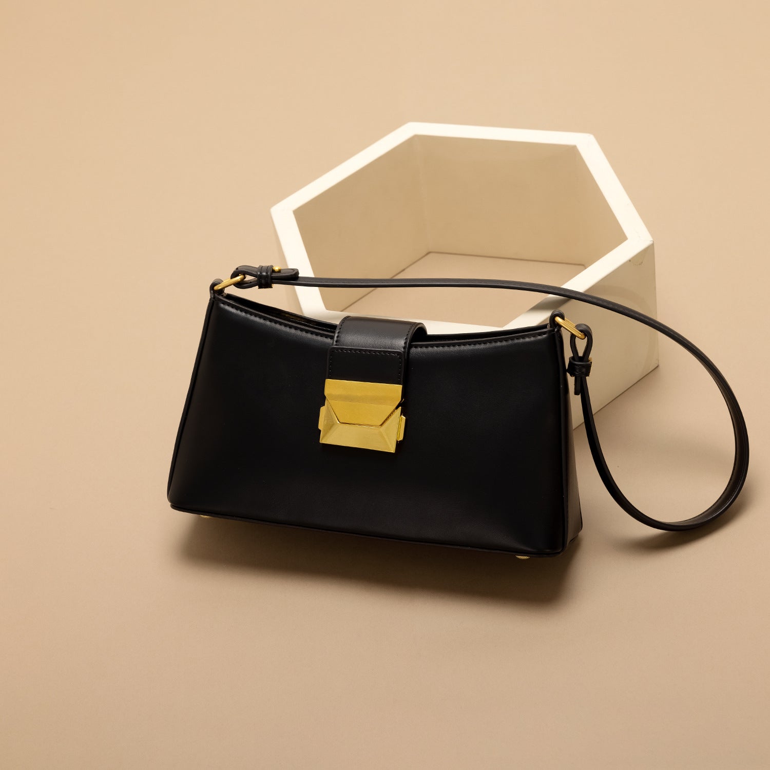 Felice - Ladies Baguette Bag Faux Leather | Dark Brown