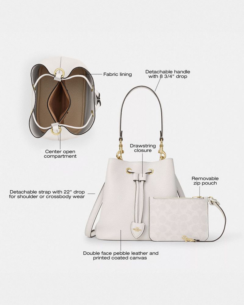 Coach Rowan Bucket Bag Gold Chalk