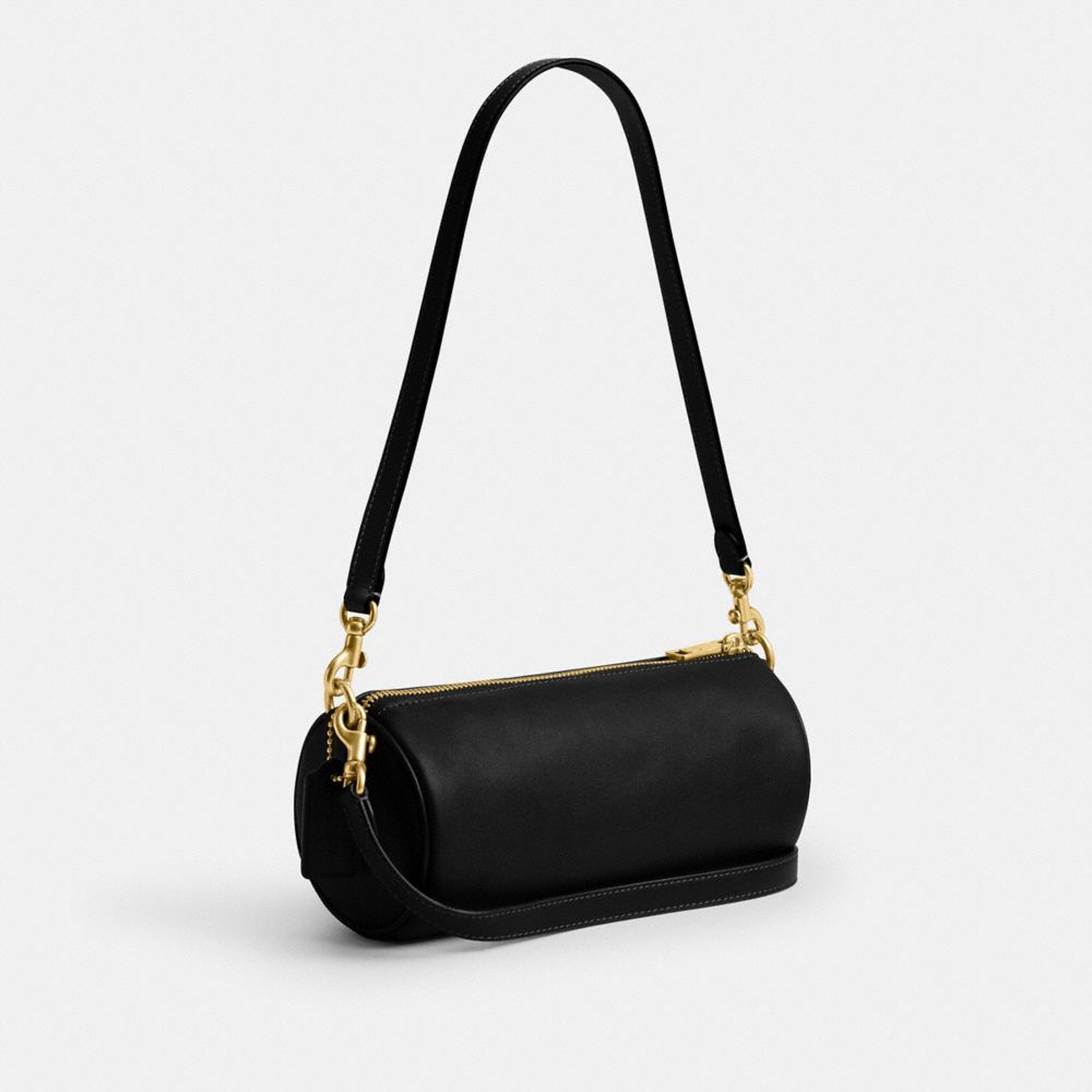 Coach Barrel Bag Brass Black
