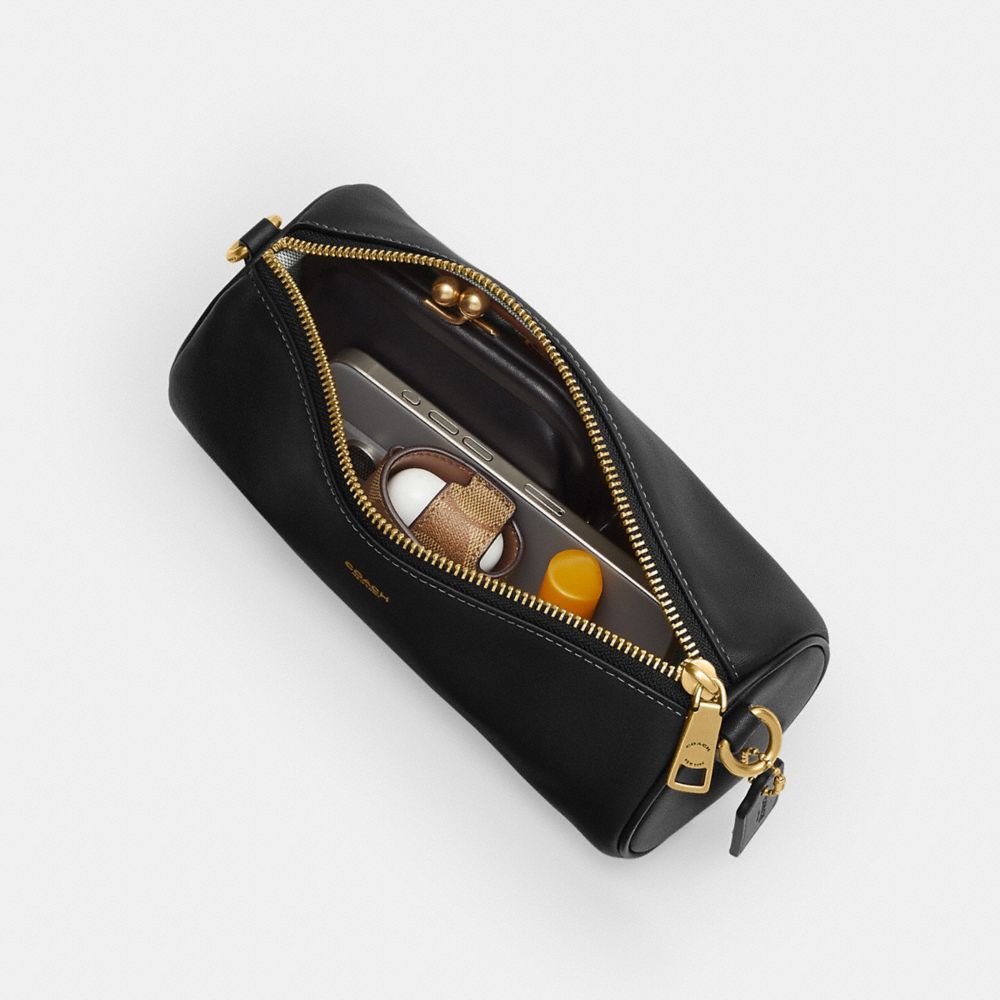 Coach Barrel Bag Brass Black