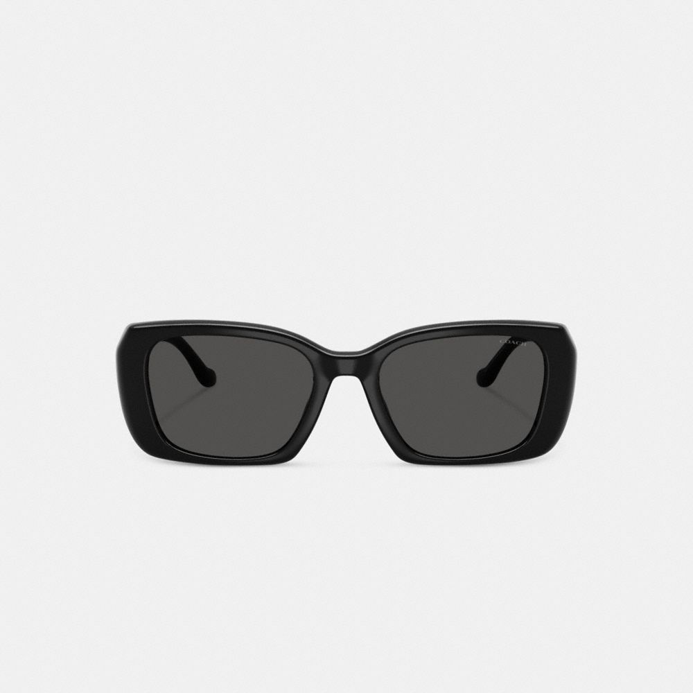 Coach Maxi Sculpted C Oversized Rectangle Sunglasses Black