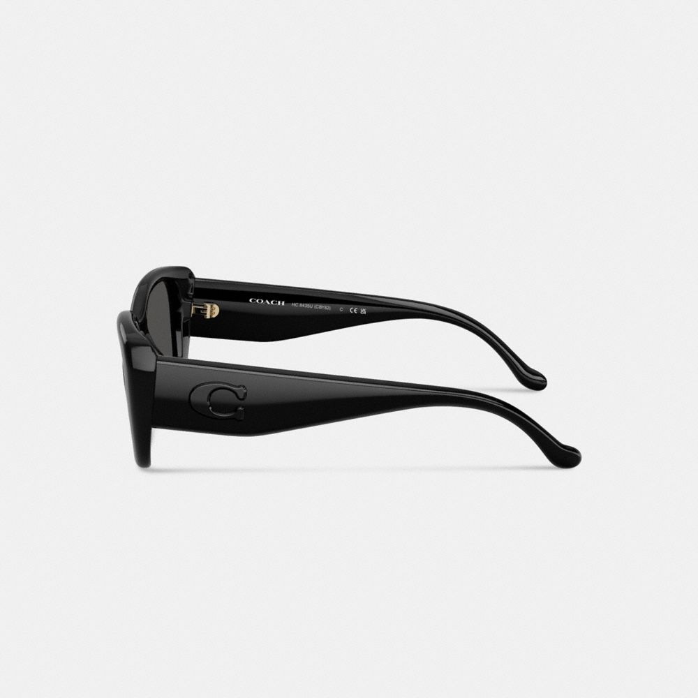 Coach Maxi Sculpted C Oversized Rectangle Sunglasses Black