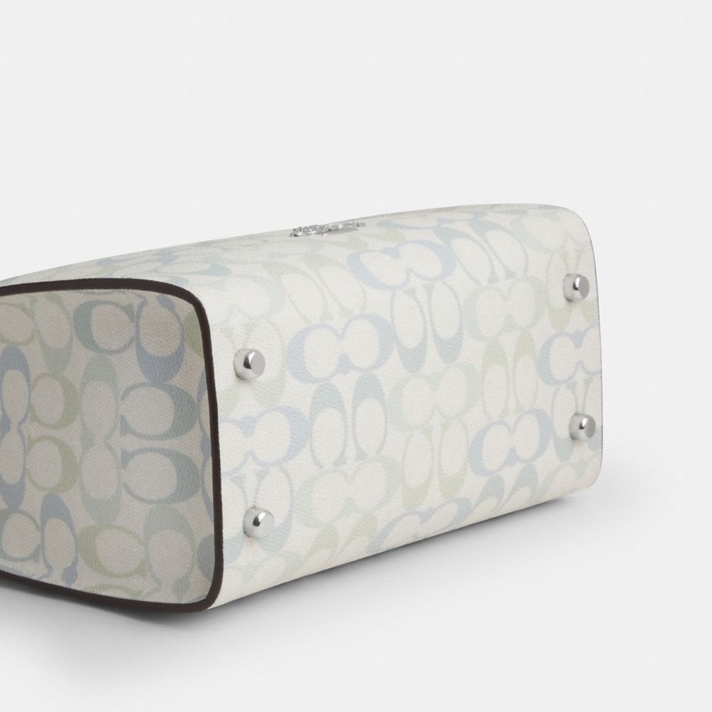 Coach Maggie Small Tote Bag In Signature Canvas Silver Chalk Blue