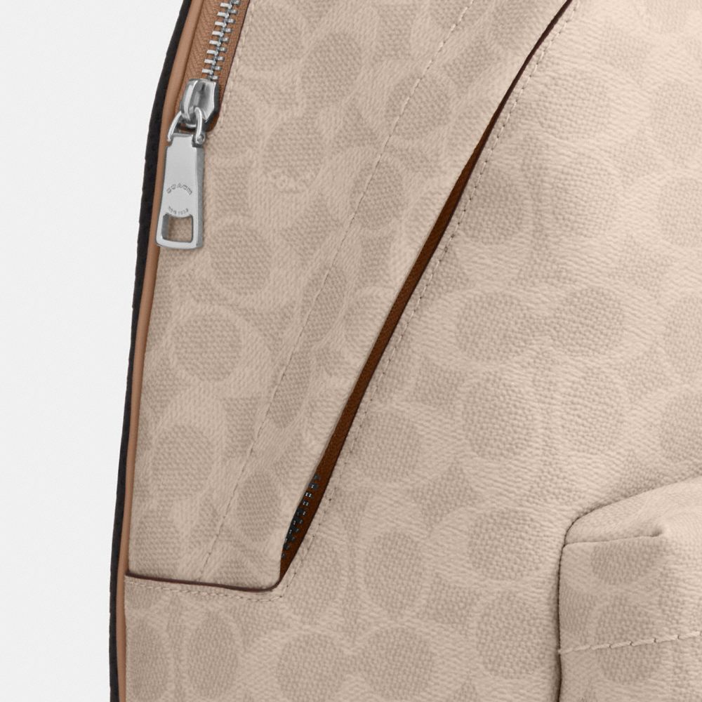 Coach Taylor Small Backpack In Signature Canvas Silver Sand Taupe