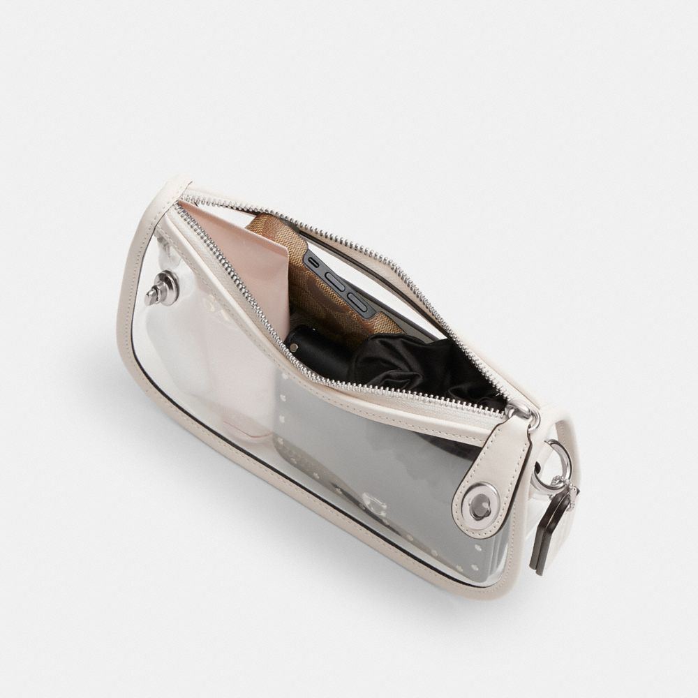 Coach Stadium Swinger Bag Silver Chalk