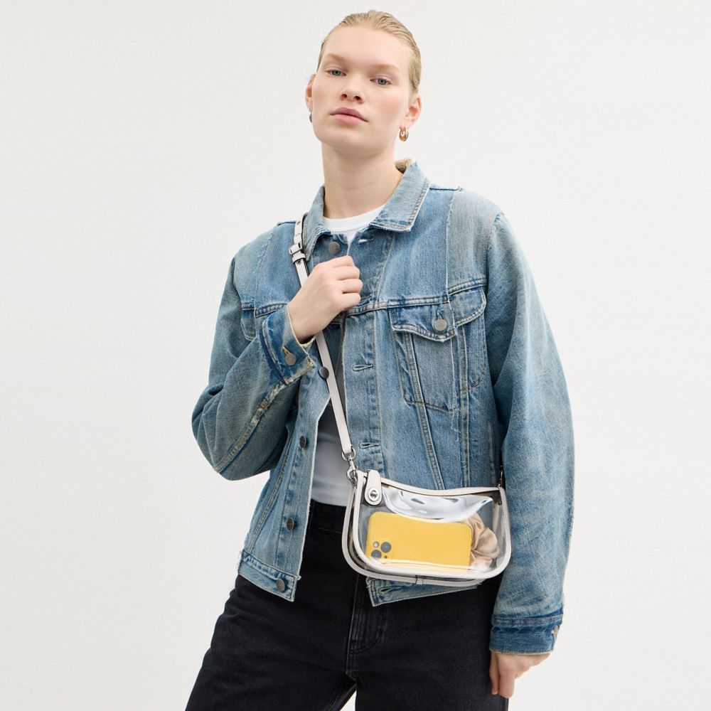 Coach Stadium Swinger Bag Silver Chalk