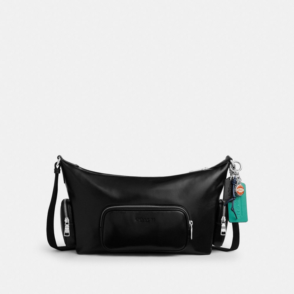 Coach Finn Crossbody Bag With Pockets And Charms Silver Black