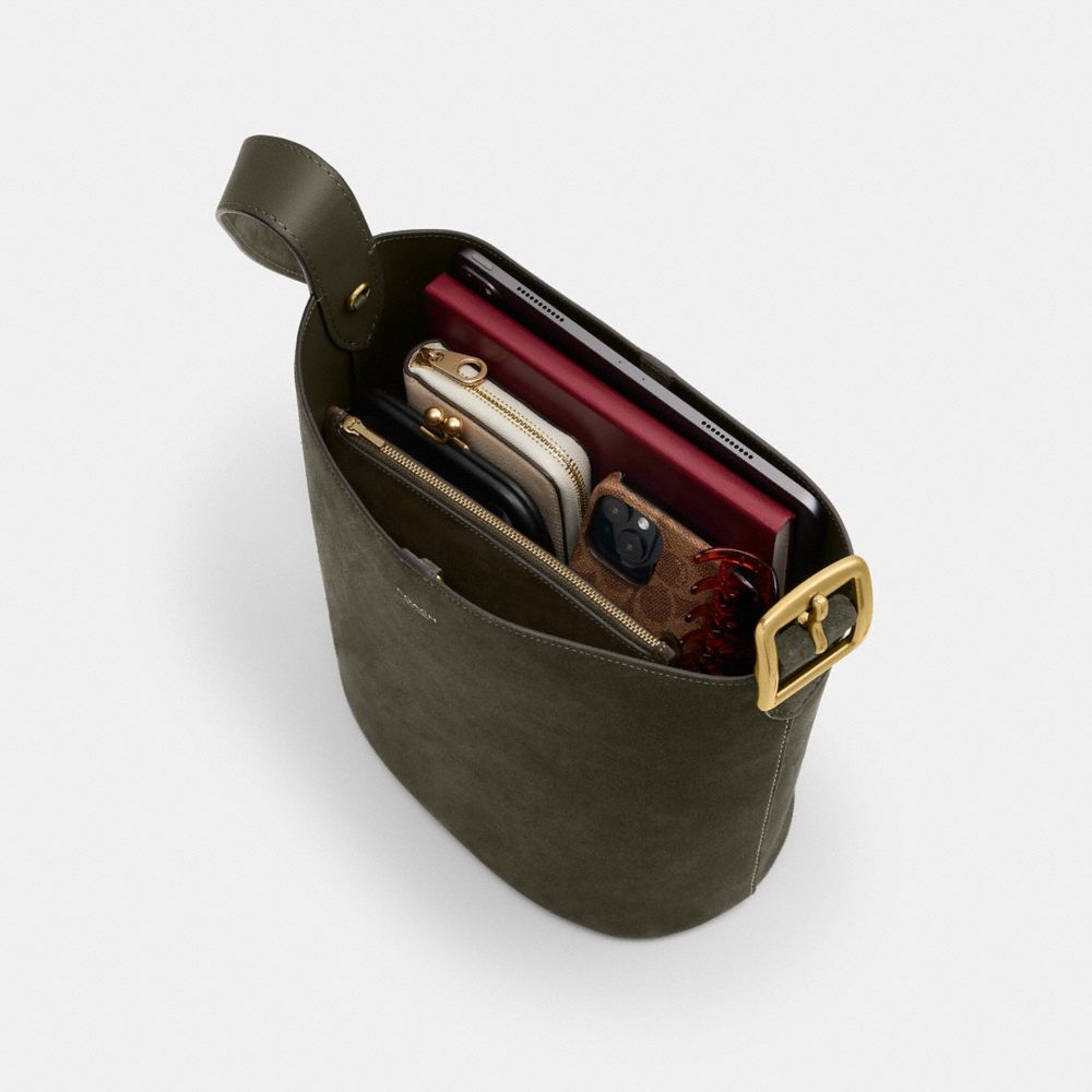 Coach Bleecker Bucket Bag Brass Olive