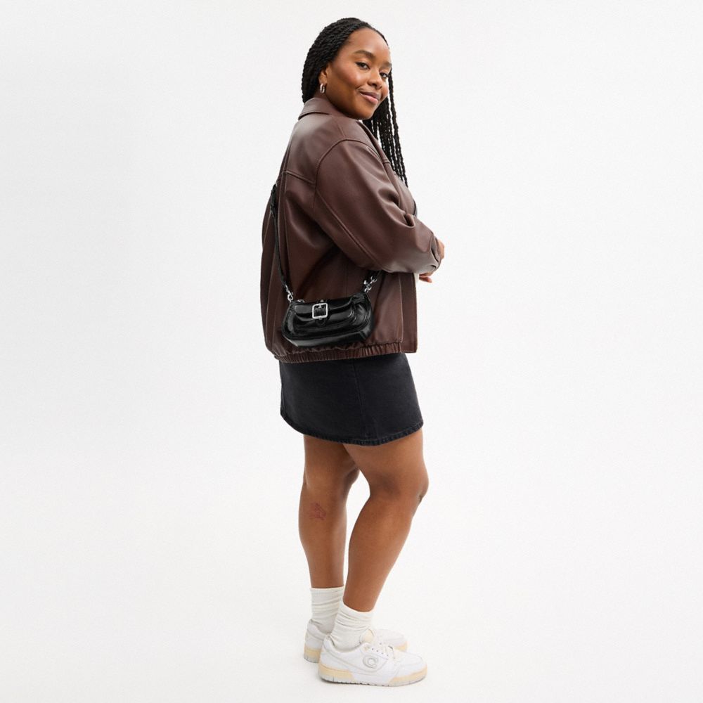 Coach Ashton Mini Shoulder Bag Silver Black