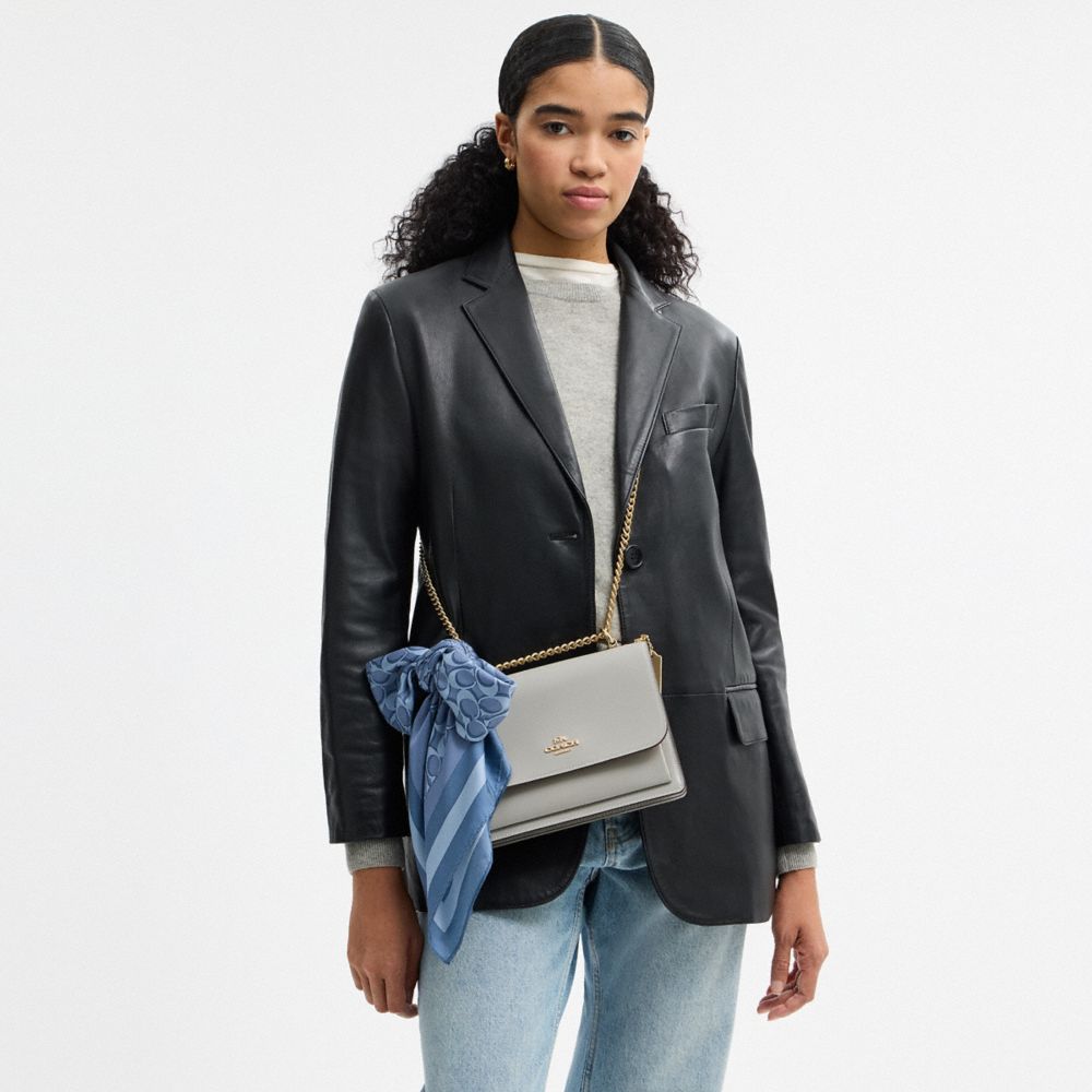 Coach Signature Silk Square Scarf Light Denim