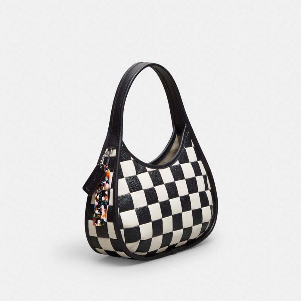 Coach Ergo Bag In Checkerboard Upcrafted Leather Black Chalk