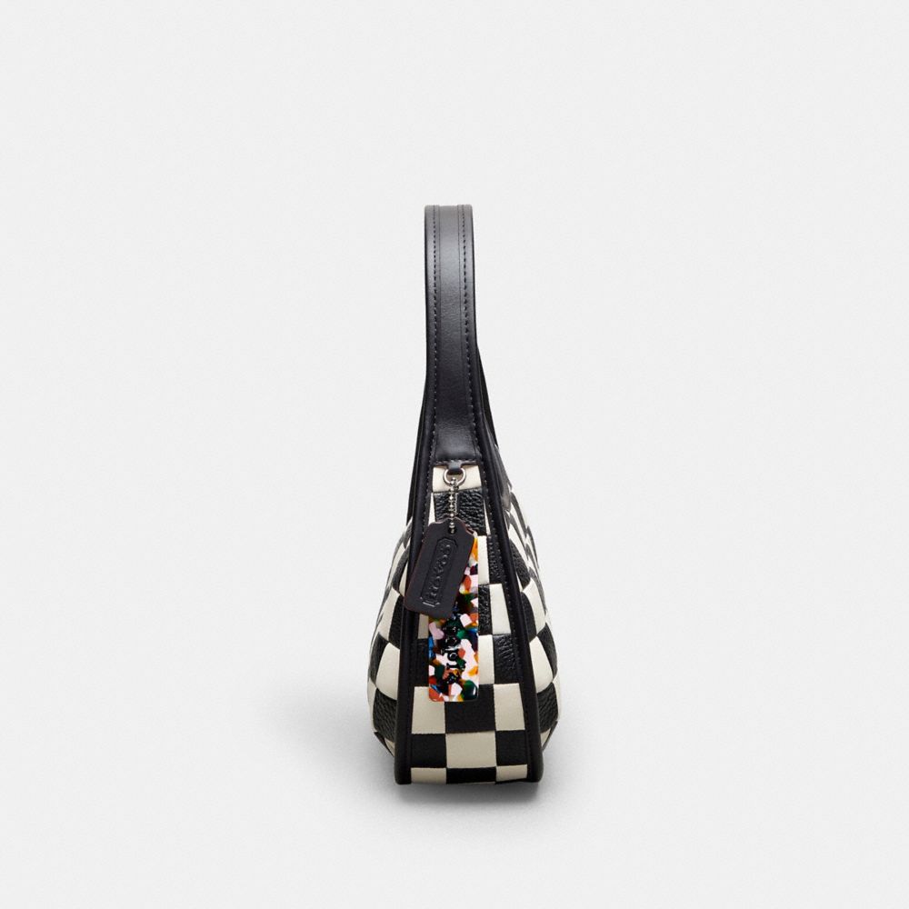 Coach Ergo Bag In Checkerboard Upcrafted Leather Black Chalk