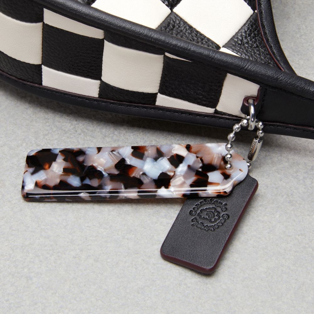 Coach Ergo Bag In Checkerboard Upcrafted Leather Black Chalk