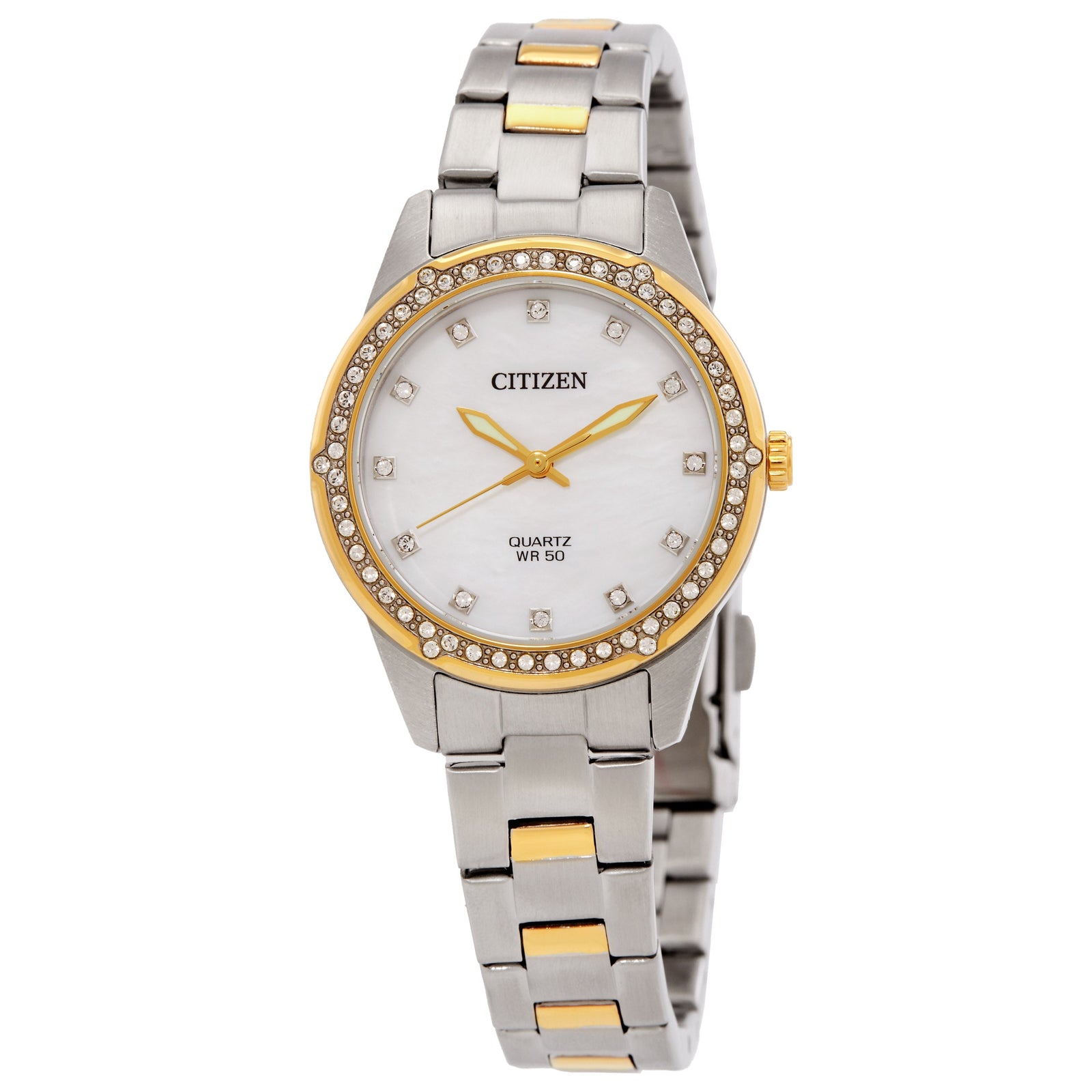Citizen Quartz Crystal Mother Of Pearl Dial Women's Watch