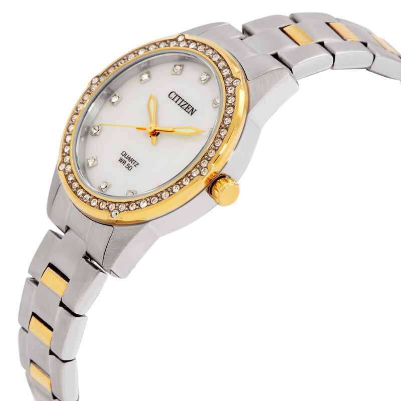 Citizen Quartz Crystal Mother Of Pearl Dial Women's Watch