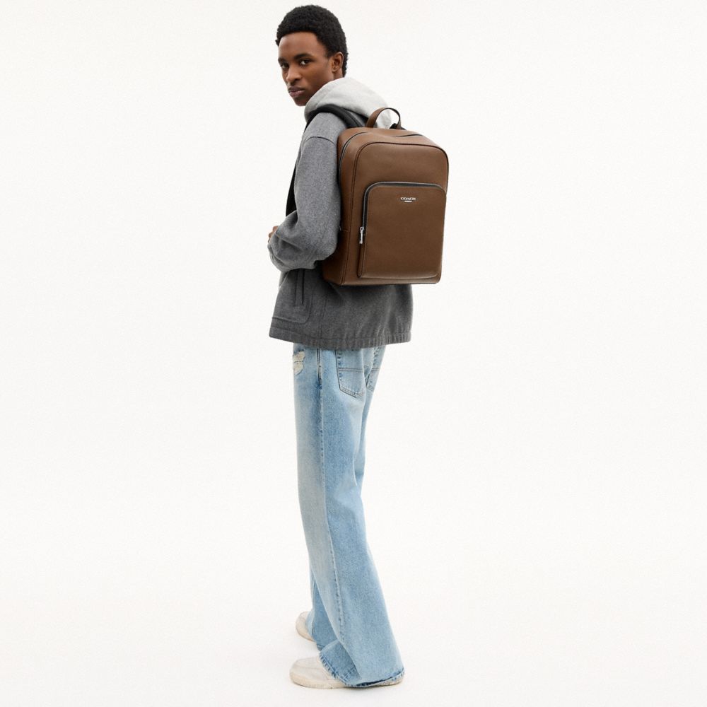 Coach Aiden Backpack Silver Chestnut