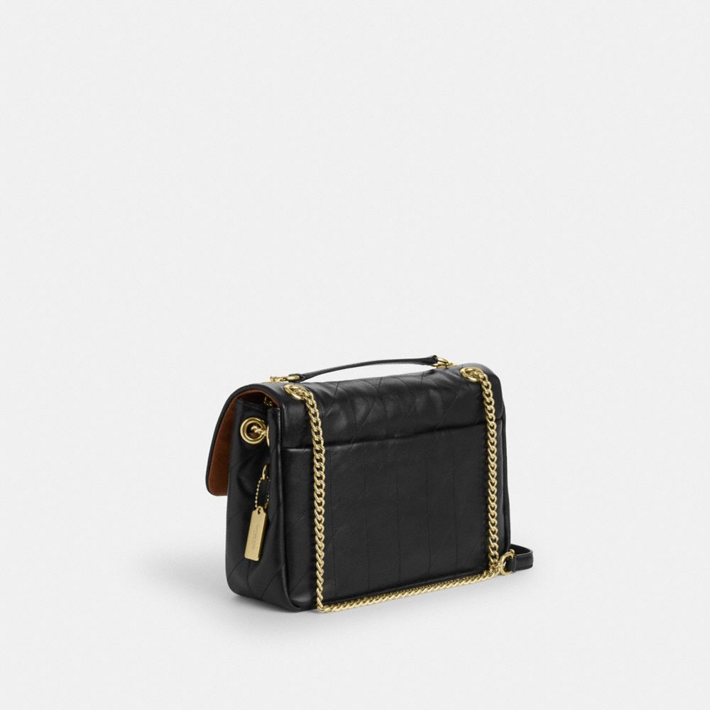 Coach Elodie Crossbody Bag With Quilting Gold Black
