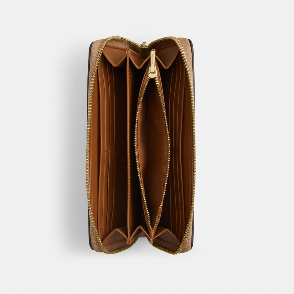 Coach Long Zip Around Wallet Gold Sandy Beige