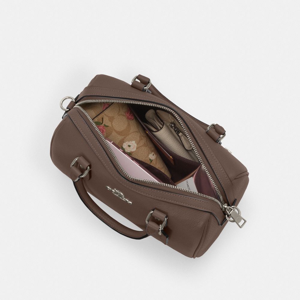 Coach Rowan Satchel Bag Gunmetal Dark Stone
