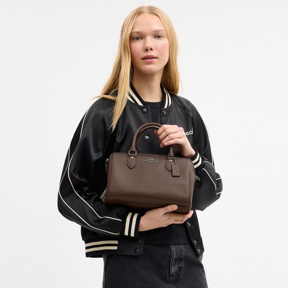 Coach Rowan Satchel Bag Gunmetal Dark Stone