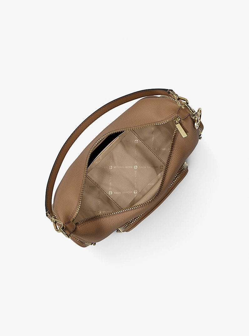 Michael Kors Merritt Small Pebbled Leather Crossbody Bag Camel