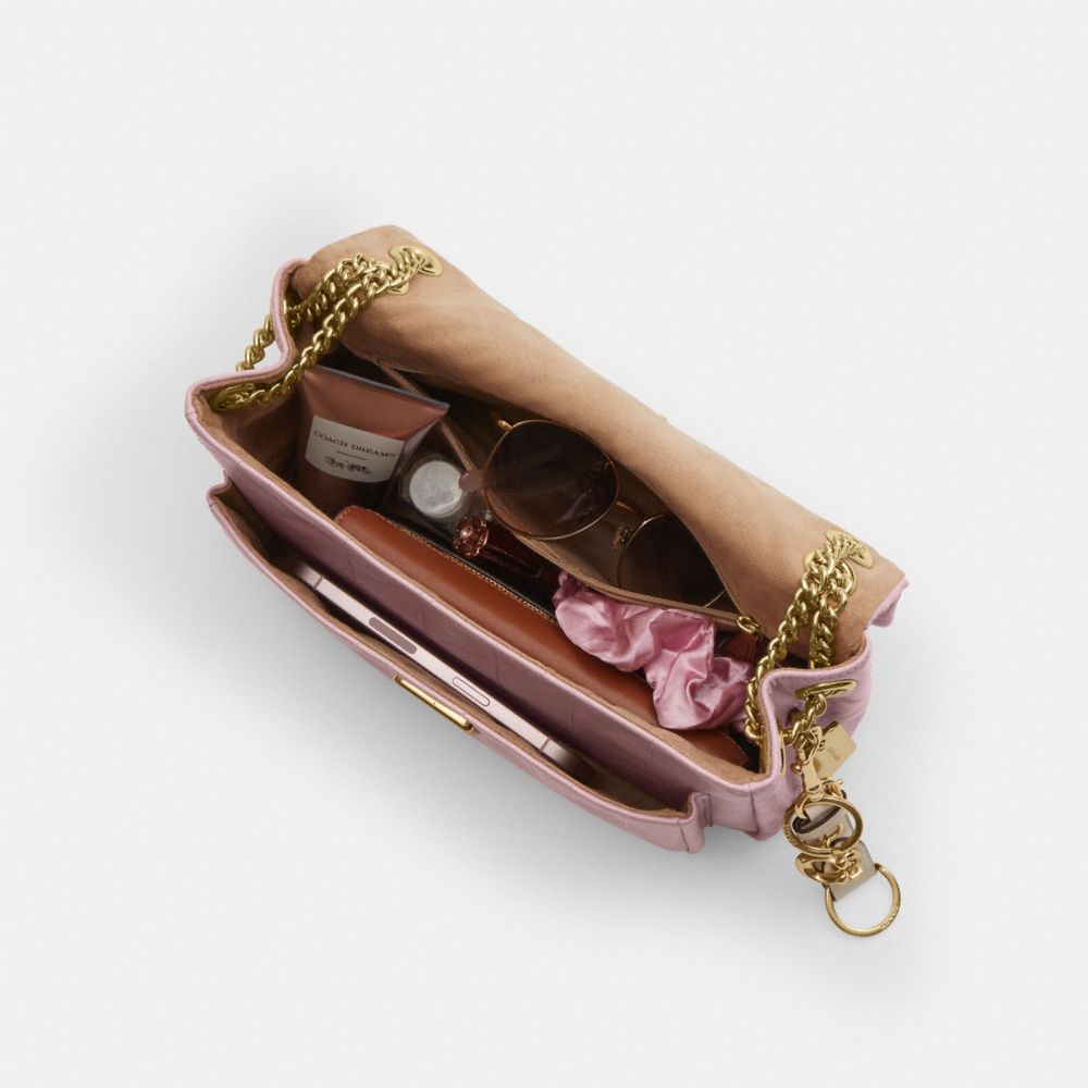 Coach Elodie Crossbody Bag With Quilting Gold Carnation