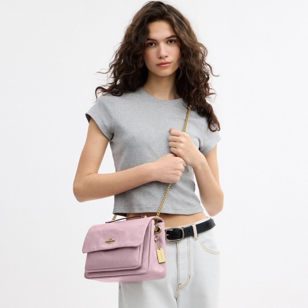 Coach Elodie Crossbody Bag With Quilting Gold Carnation