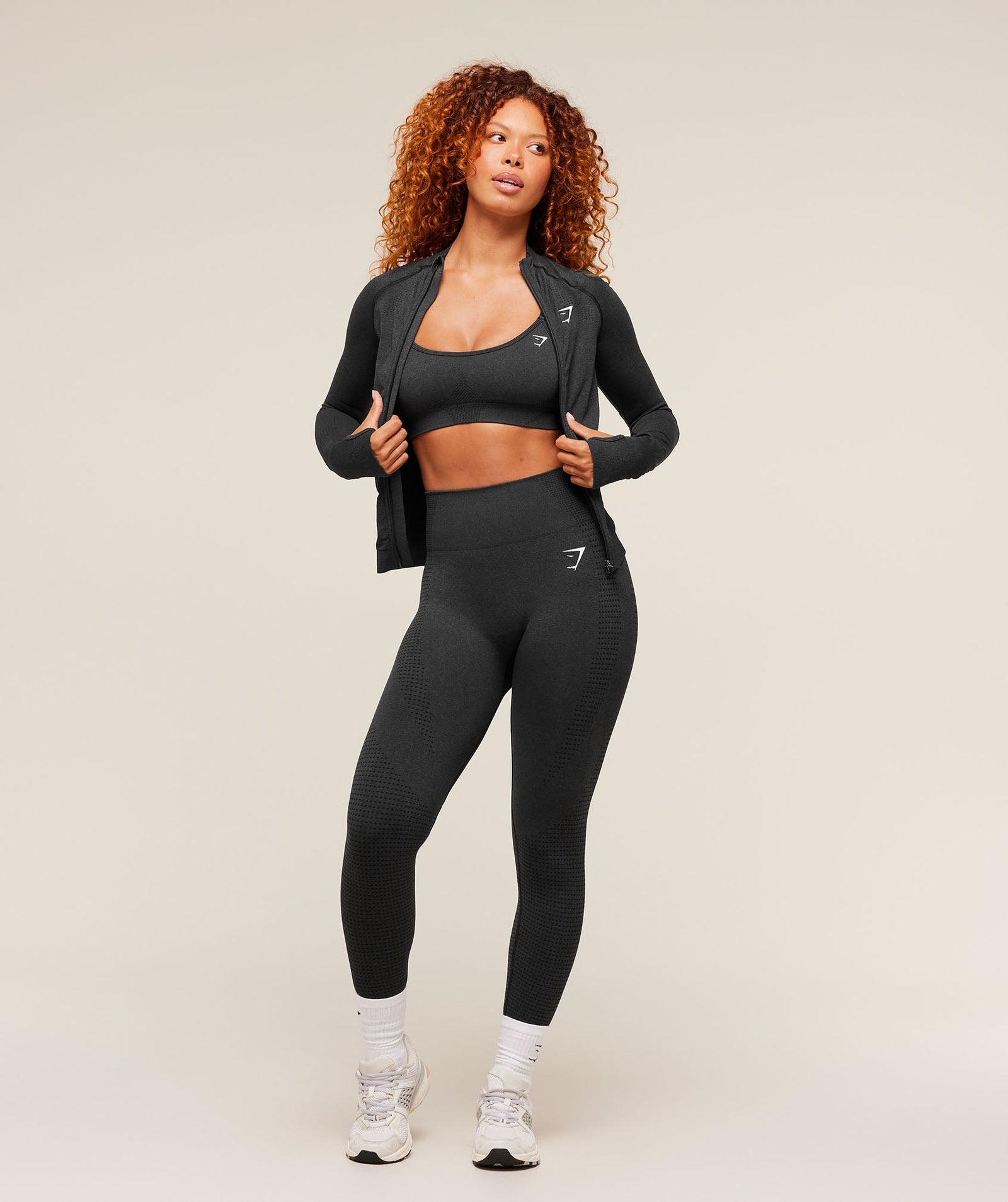 Women's Gymshark Vital Tight Tracktop Black Marl
